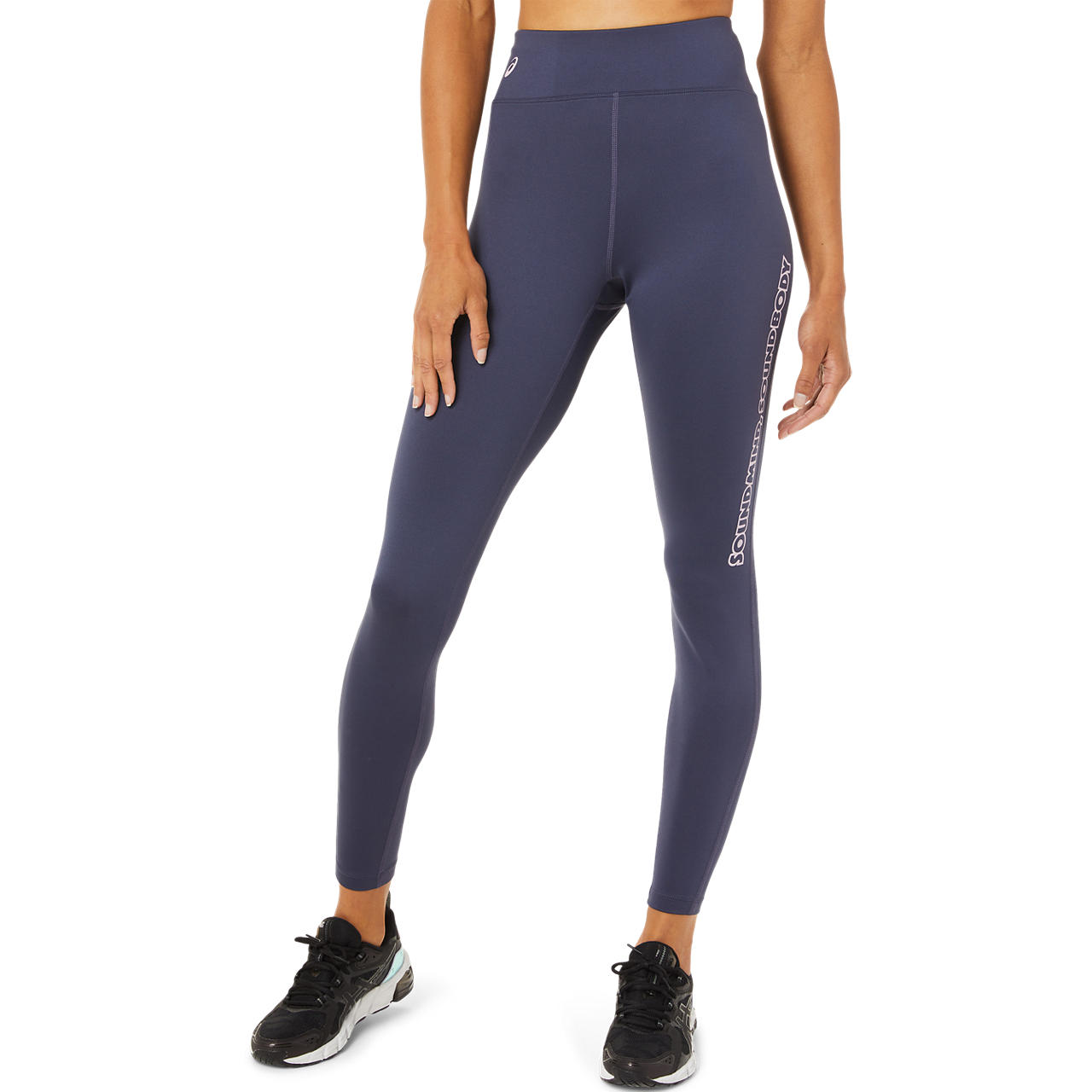 ASICS WOMEN LOGO GRAPHIC TIGHT, INDIGO FOG, swatch