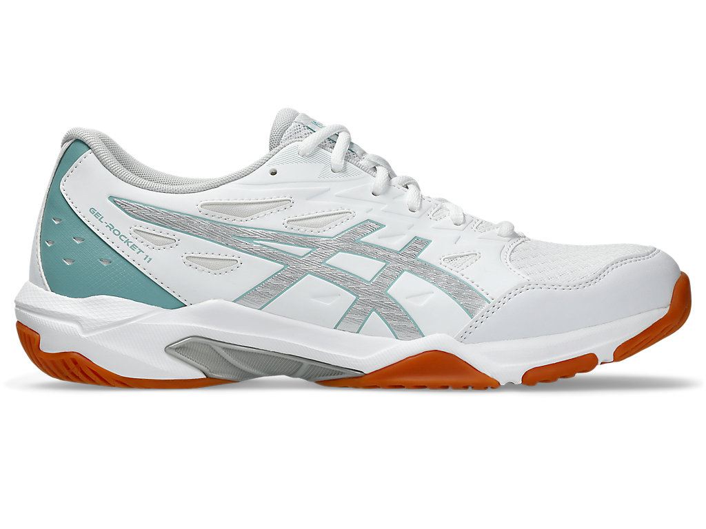 ASICS GEL-ROCKET 11, WHITE/TEAL TINT, swatch