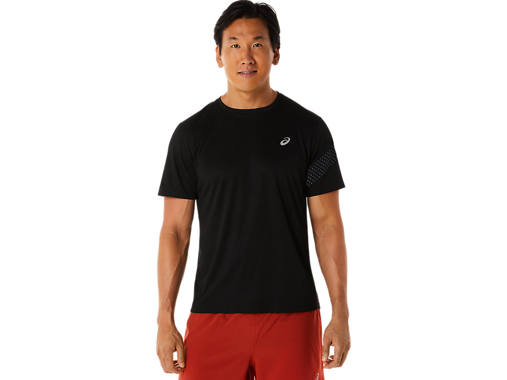 ASICS ICON SS TOP, PERFORMANCE BLACK/CARRIER GREY, swatch