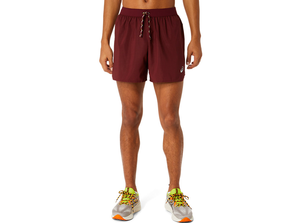 ASICS FUJITRAIL LOGO SHORT, ANTIQUE RED/BRIGHT ORANGE, swatch