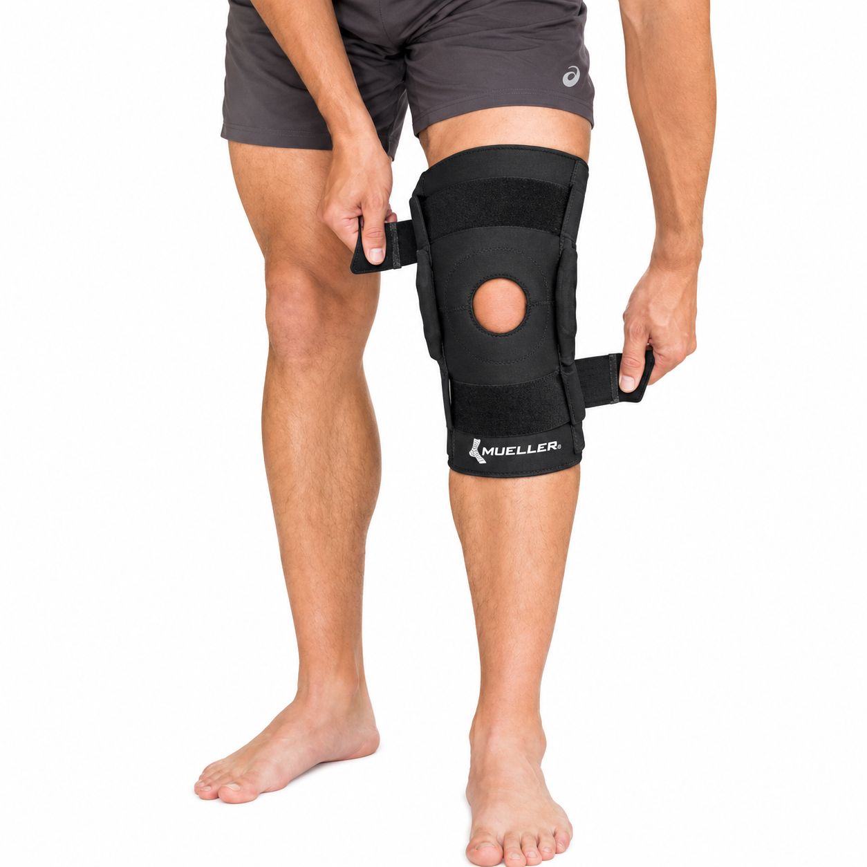 Hinged Wraparound Knee Brace Black image number null