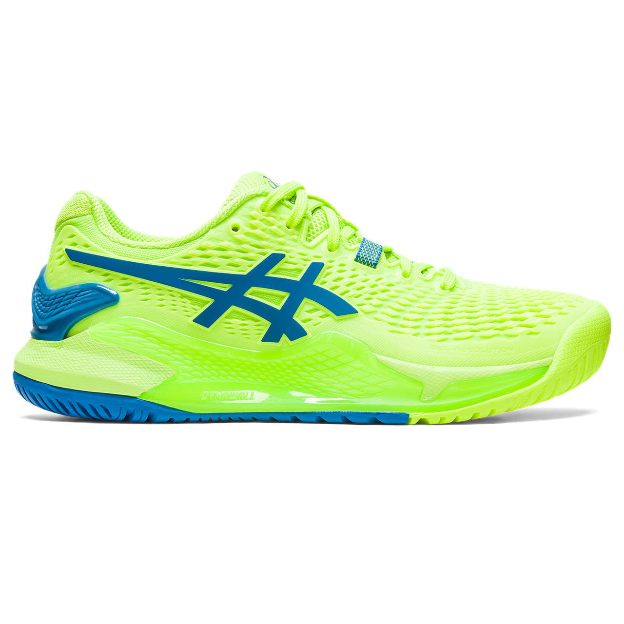 ASICS GEL-RESOLUTION 9, HAZARD GREEN/REBORN BLUE, swatch