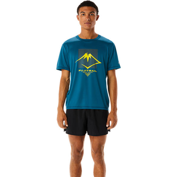 ASICS FUJITRAIL LOGO SS TOP, INK TEAL, swatch