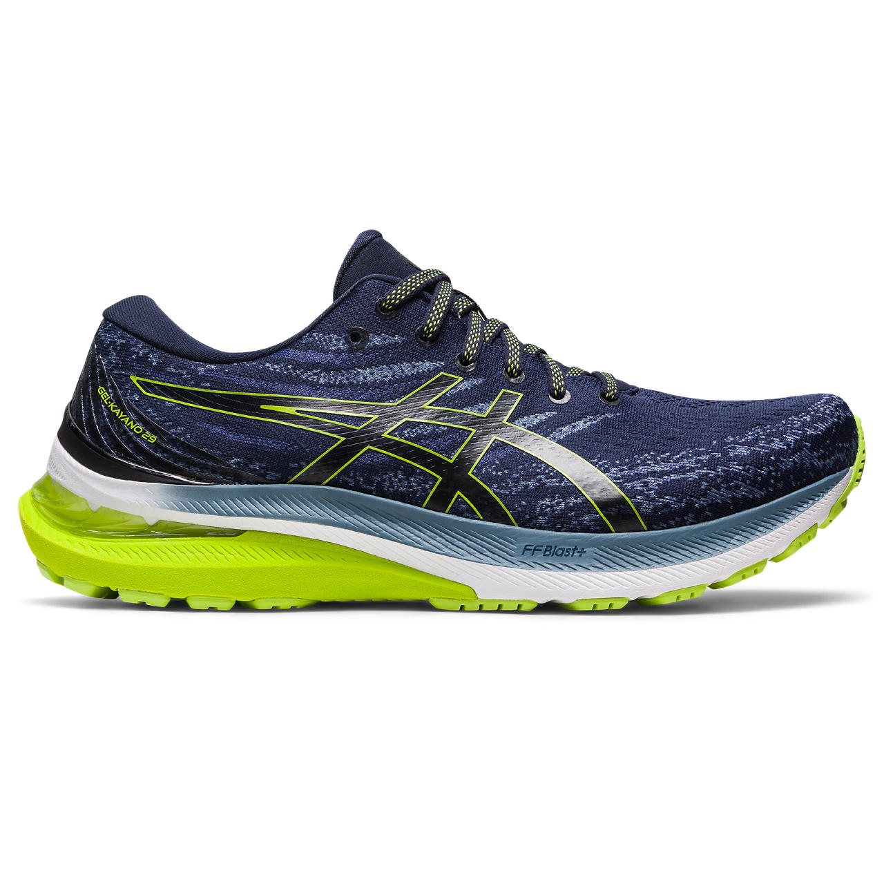 ASICS GEL-KAYANO 29, MIDNIGHT/LIME ZEST, swatch