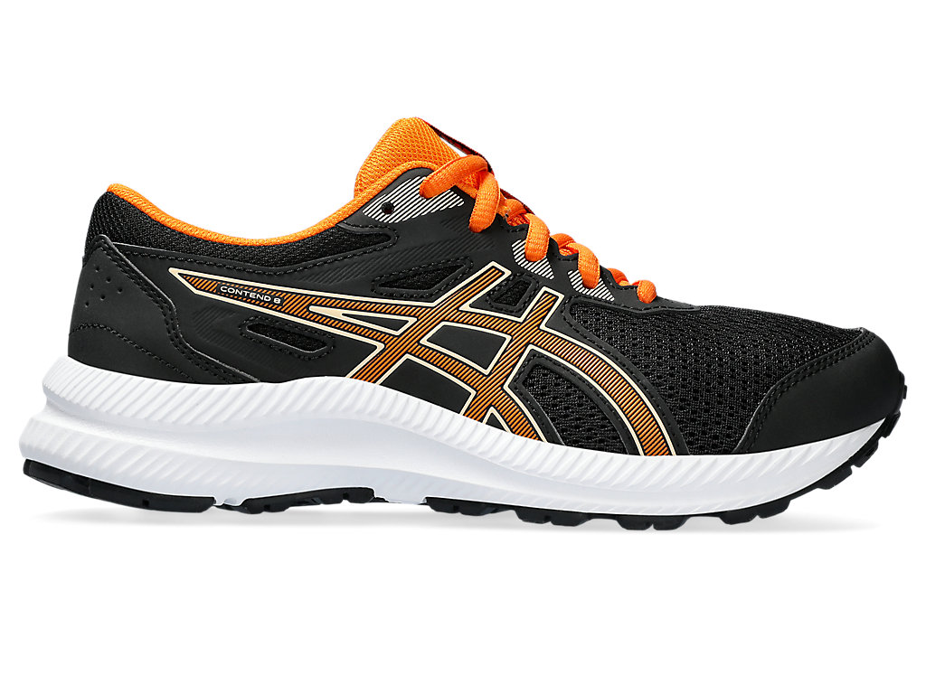 ASICS CONTEND 8 GS, BLACK/BRIGHT ORANGE, swatch