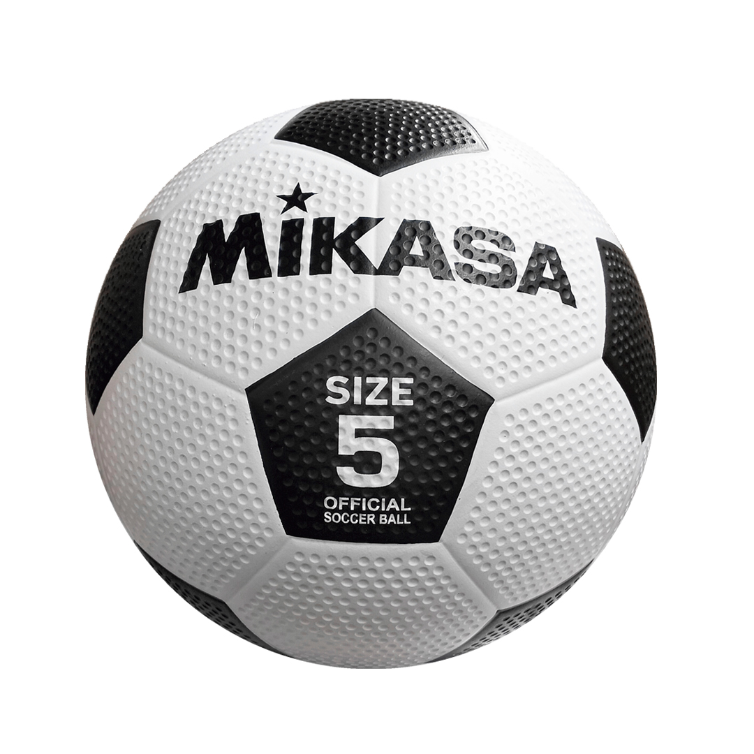 MIKASA F5-WBK FOOTBALL SIZE 5 WITH DIMPLE SURFACE AND RUBBER COVER (WHITE/BLACK)