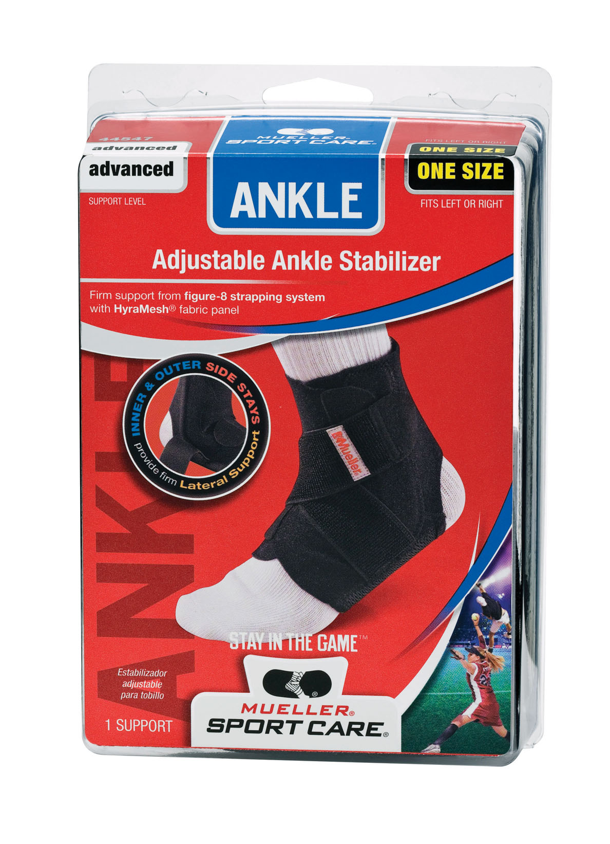 MUELLER® ADJUSTABLE ANKLE STABILIZER BLACK, , large image number null