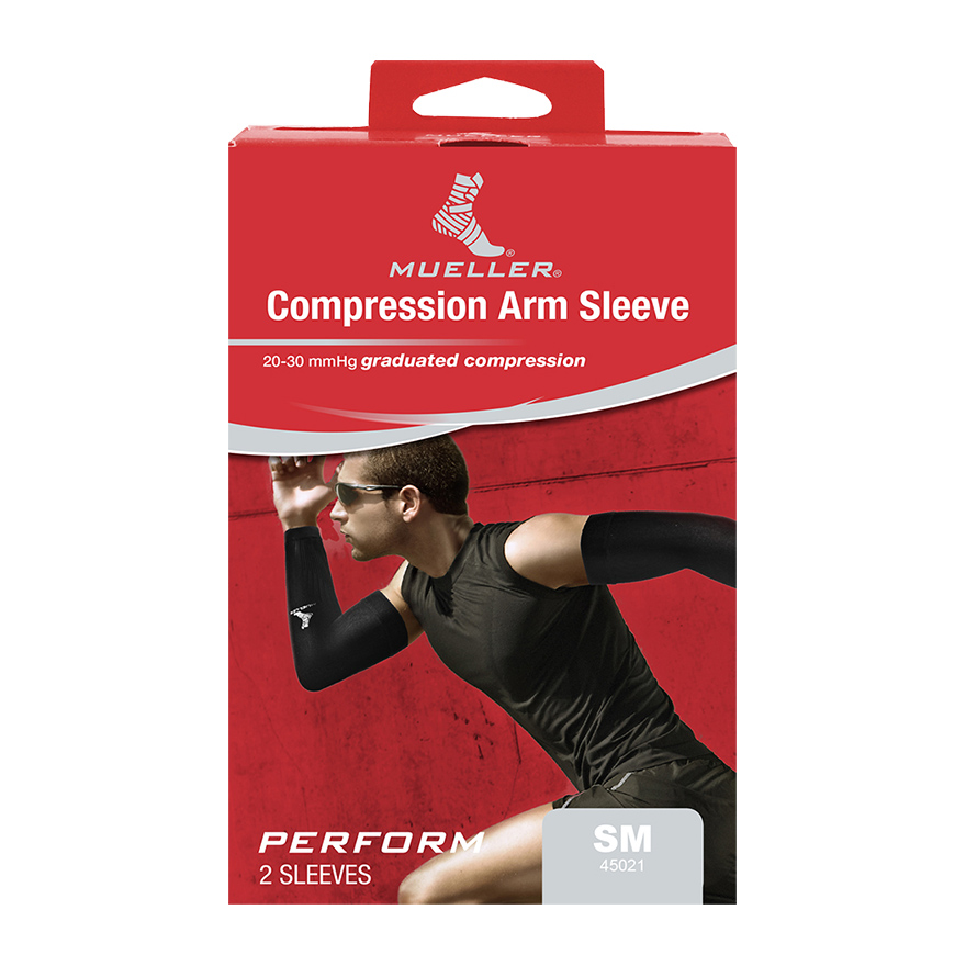 MUELLER® GRADUATED COMPRESSION ARM SLEEVES PERFORMANCE BLACK XL, , large image number null