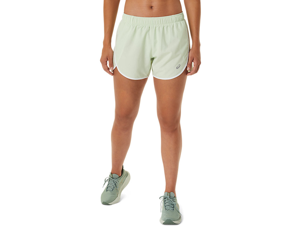 ASICS ICON 4IN SHORT, WHISPER GREEN, swatch