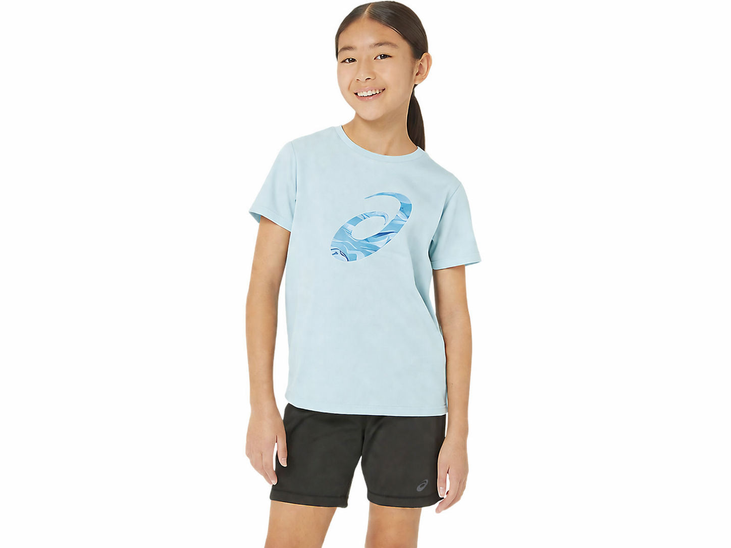 ASICS SPIRAL GRAPHIC SS TEE, ARCTIC SKY, swatch