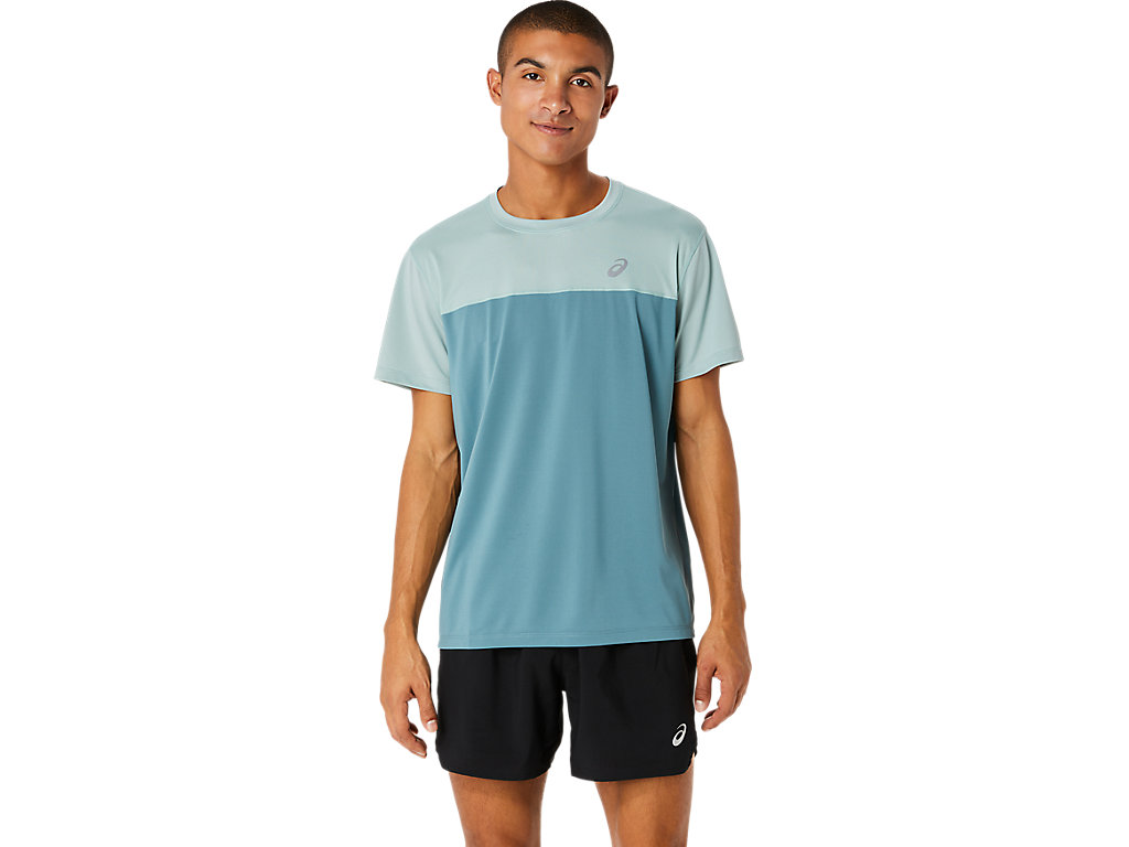 ASICS RACE SS TOP, OCEAN HAZE/FOGGY TEAL, swatch