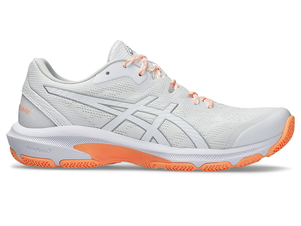 ASICS NETBURNER SHIELD FF, WHITE/BRIGHT SUNSTONE, swatch