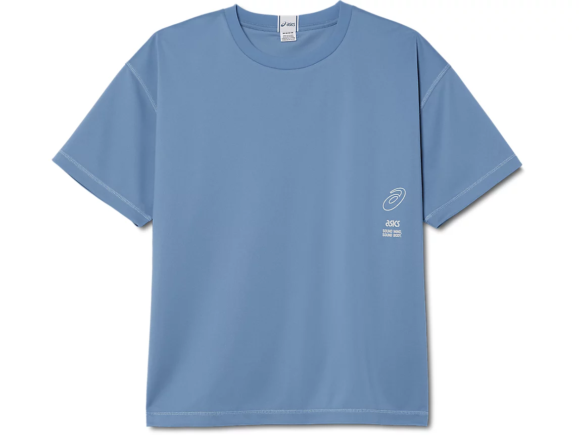 ASICS GRAPHIC TEE, GREY FLOSS (LOGO), swatch