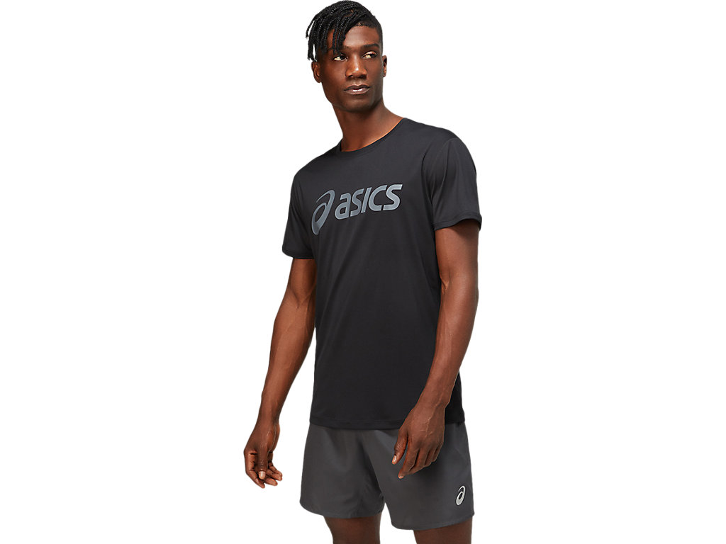 ASICS SILVER ASICS TOP, PERFORMANCE BLACK/CARRIER GREY, swatch