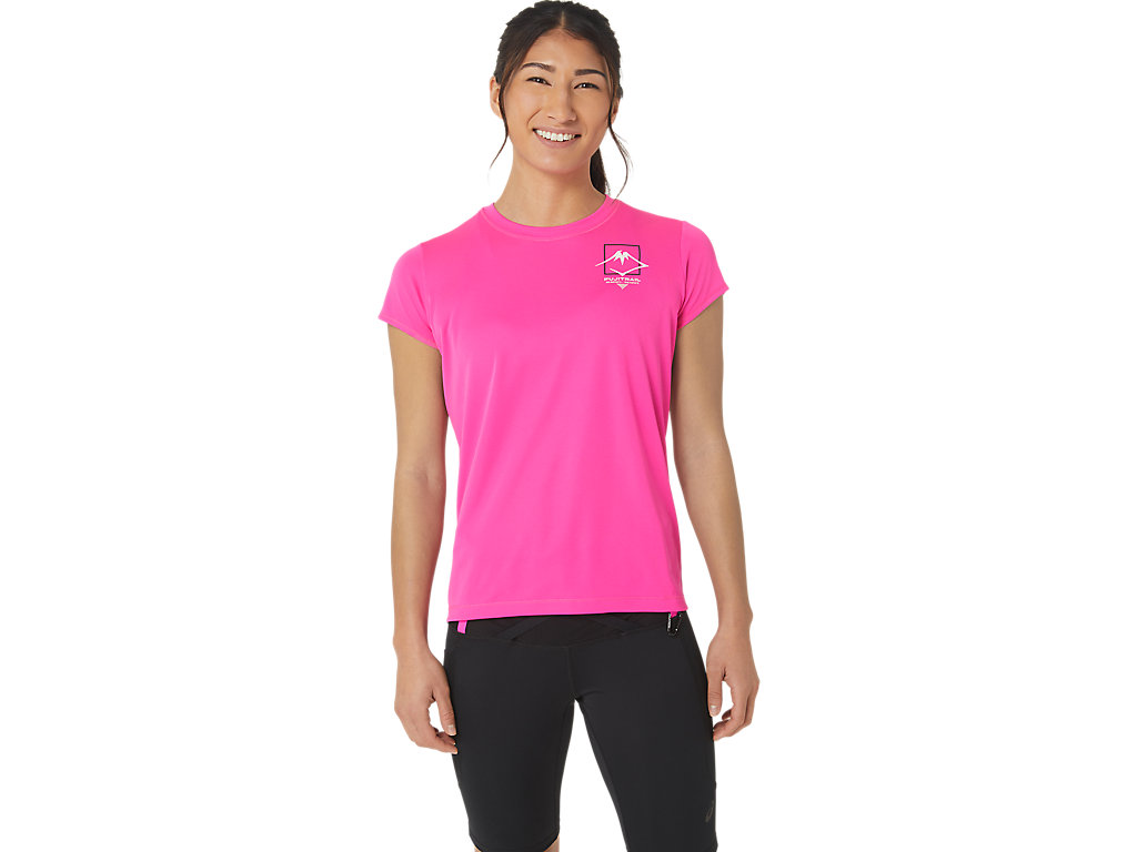 ASICS FUJITRAIL LOGO SS TOP, PINK GLO, swatch