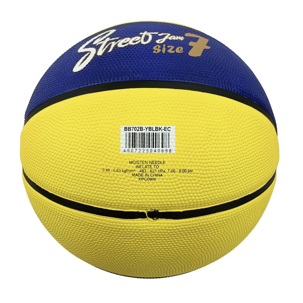 MIKASA BB702B-YBLBK (YELLOW/BLUE) RUBBER BASKETBALL SIZE 7, , large image number null