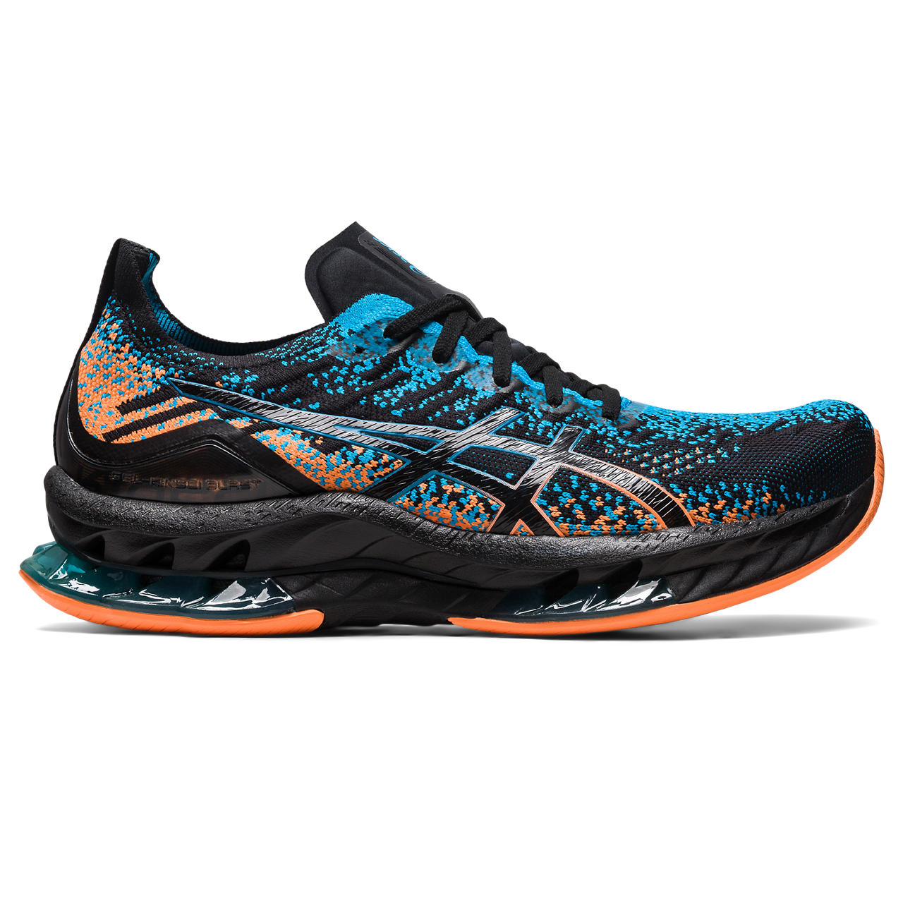 ASICS GEL-KINSEI BLAST, BLACK/ISLAND BLUE, swatch