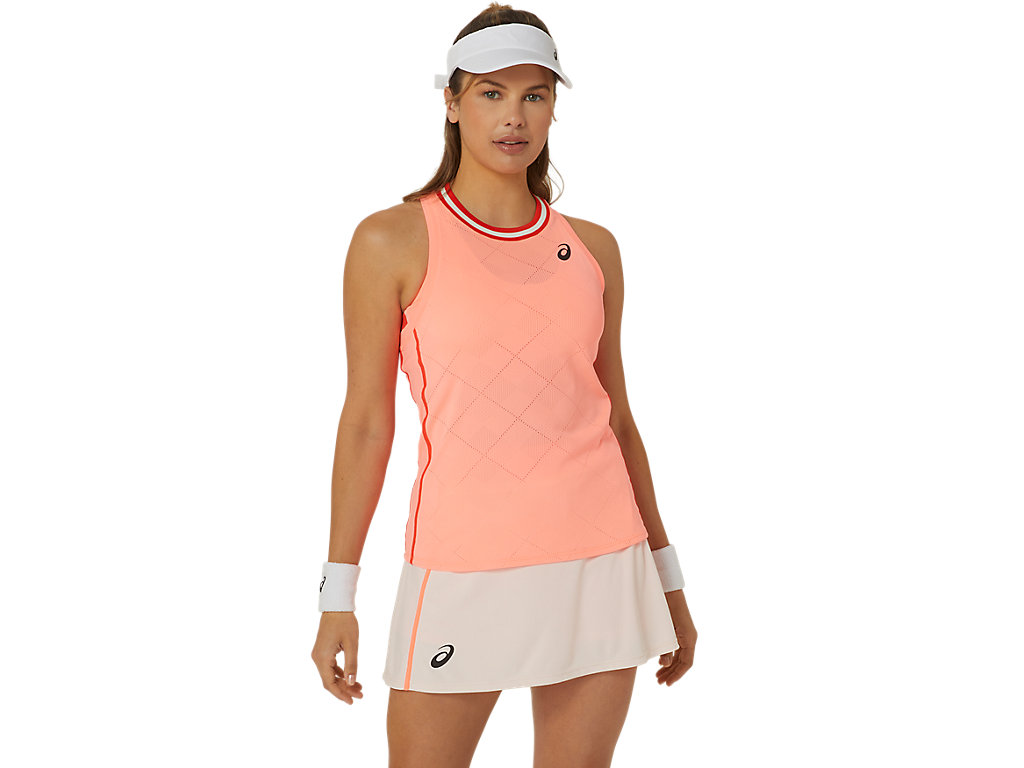 ASICS WOMEN MATCH ACTIBREEZE TANK, SUN CORAL, swatch