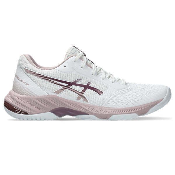 ASICS NETBURNER BALLISTIC FF 3, WHITE/WATERSHED ROSE, swatch