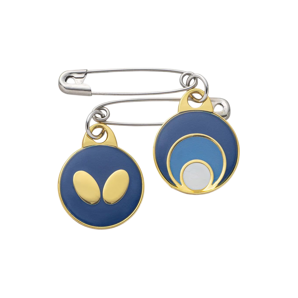 BUTTERFLY SAFETY PIN CIRCLE (BLUE)
