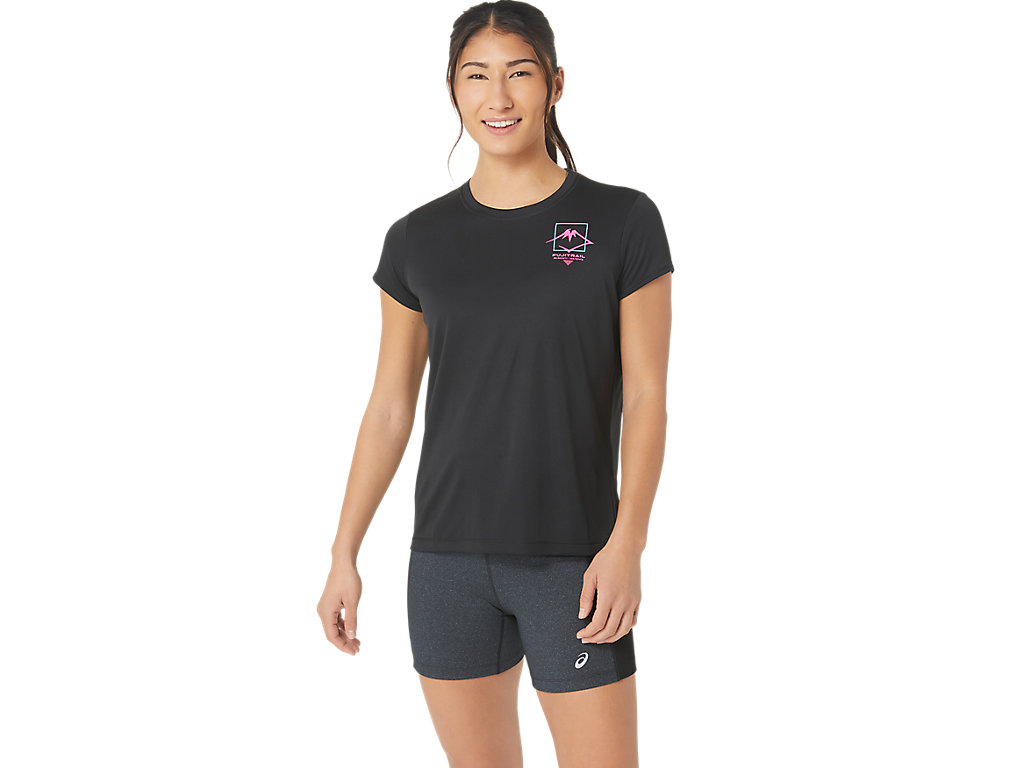 ASICS FUJITRAIL LOGO SS TOP, PERFORMANCE BLACK, swatch
