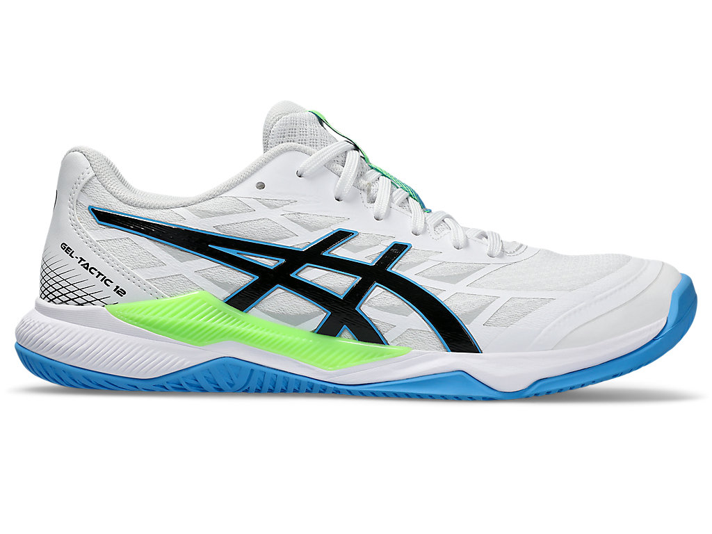 ASICS GEL-TACTIC 12, WHITE/LIME BURST, swatch