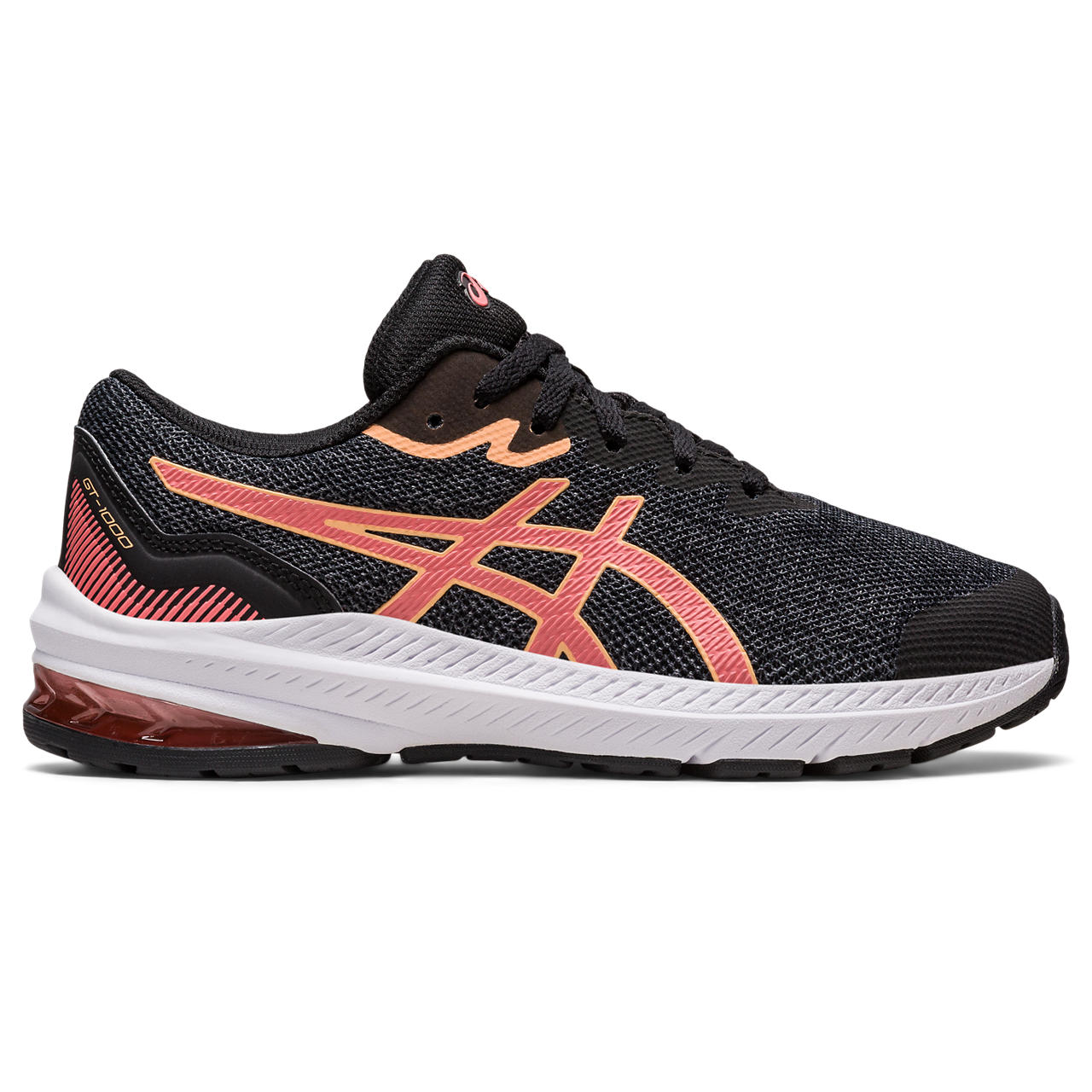 ASICS GT-1000 11 GS, BLACK/PAPAYA, swatch