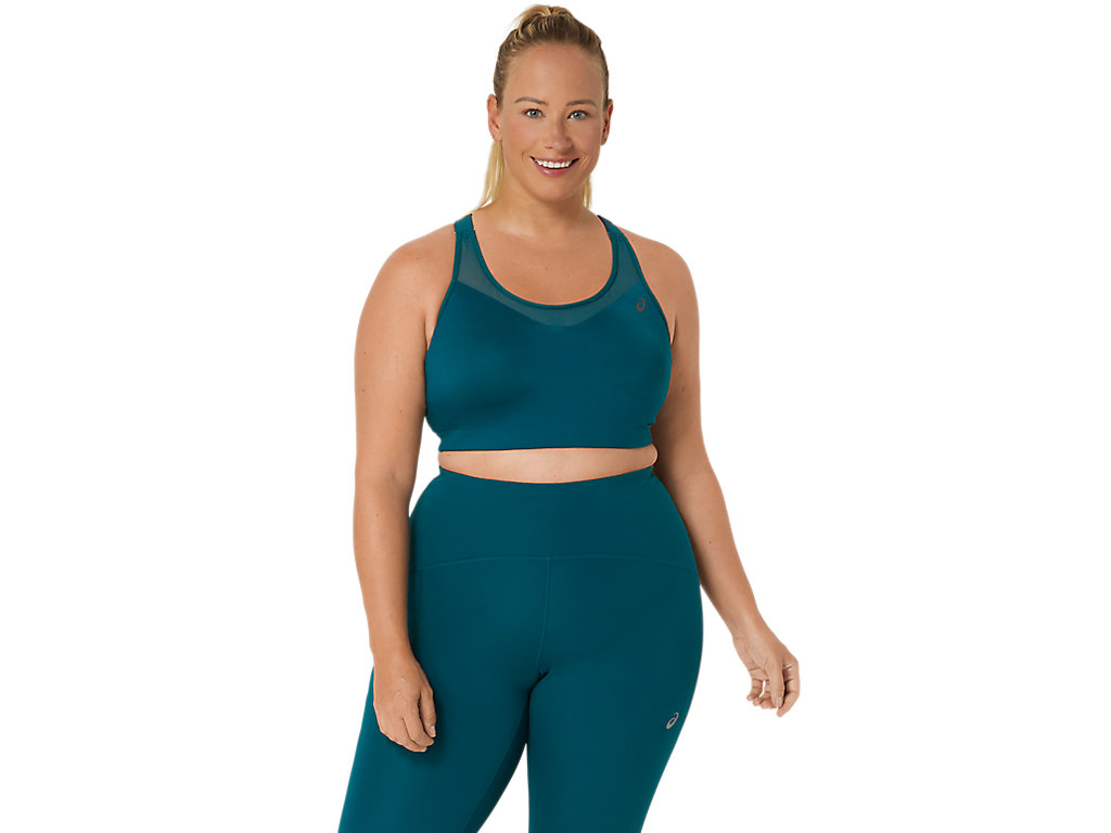 ASICS ACCELERATE BRA, RICH TEAL, swatch