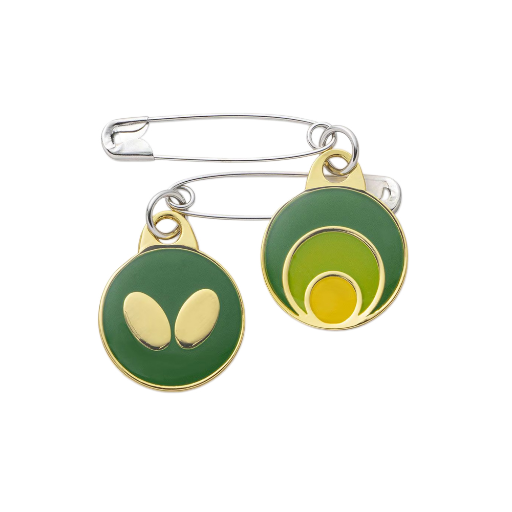 BUTTERFLY SAFETY PIN CIRCLE (GREEN)