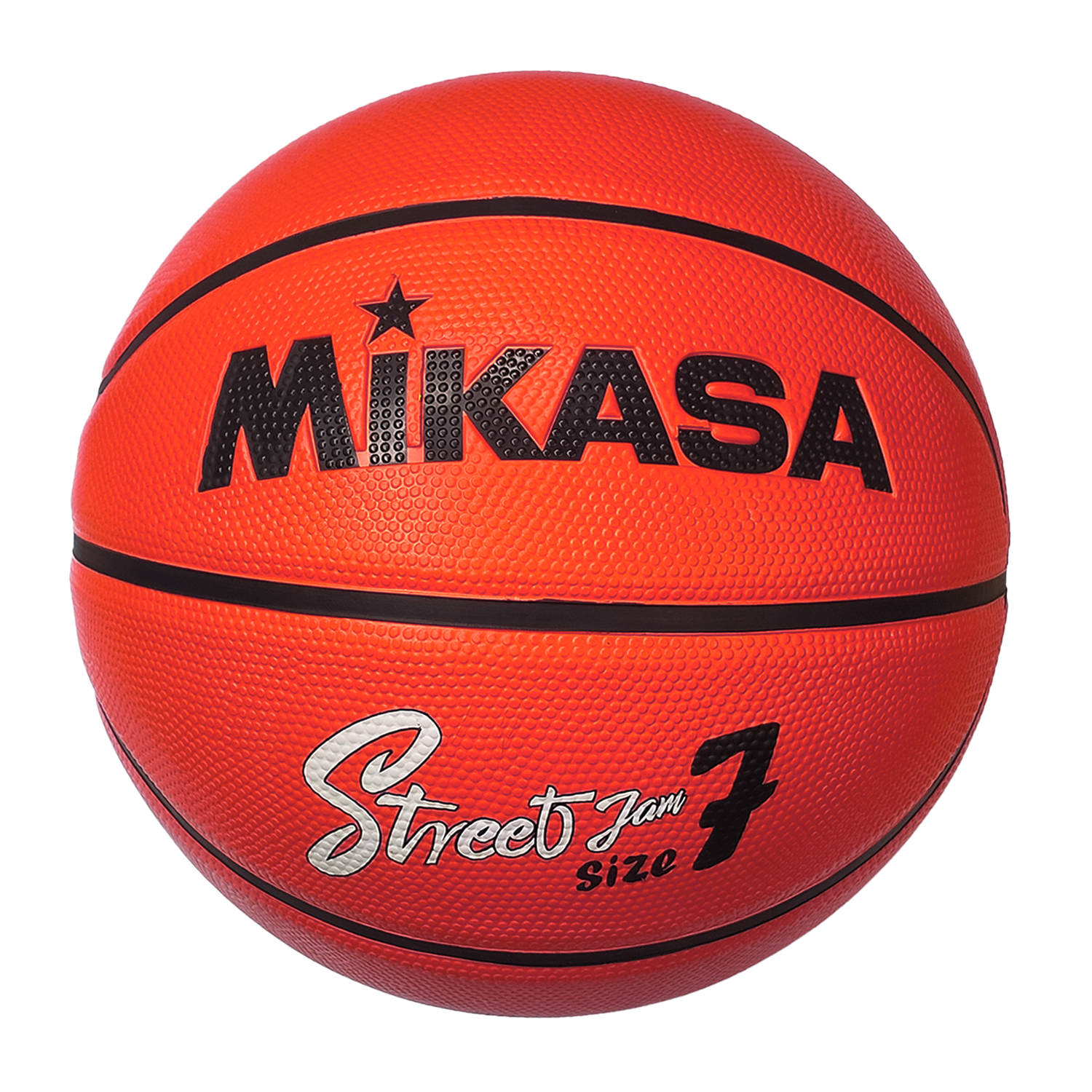 BB702D-OBK Rubber Basketball Size 7 (Orange/Black)