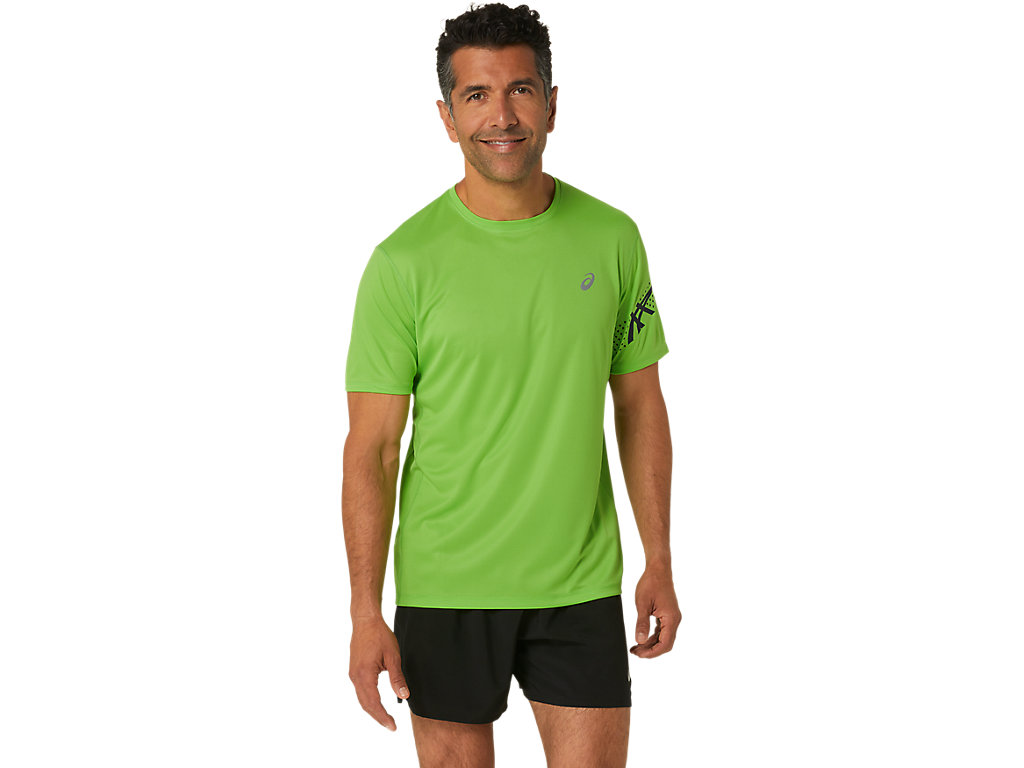 ASICS ICON SS TOP, ELECTRIC LIME/FRENCH BLUE, swatch