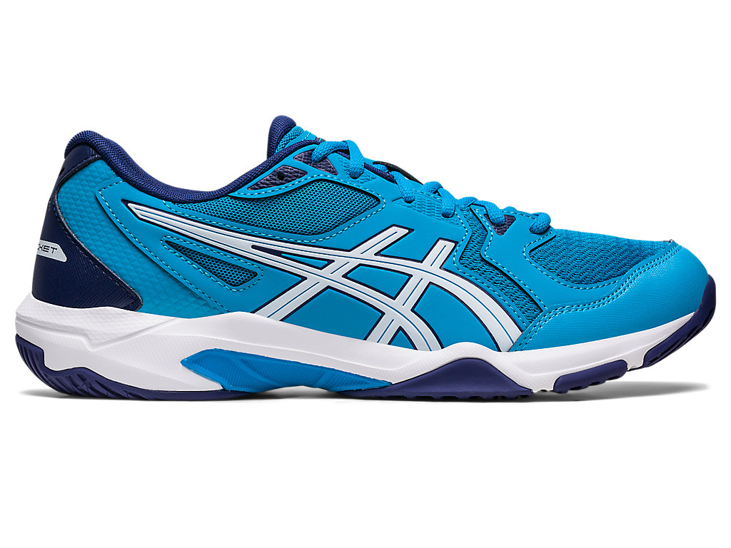 ASICS GEL-ROCKET 10, ISLAND BLUE/WHITE, swatch