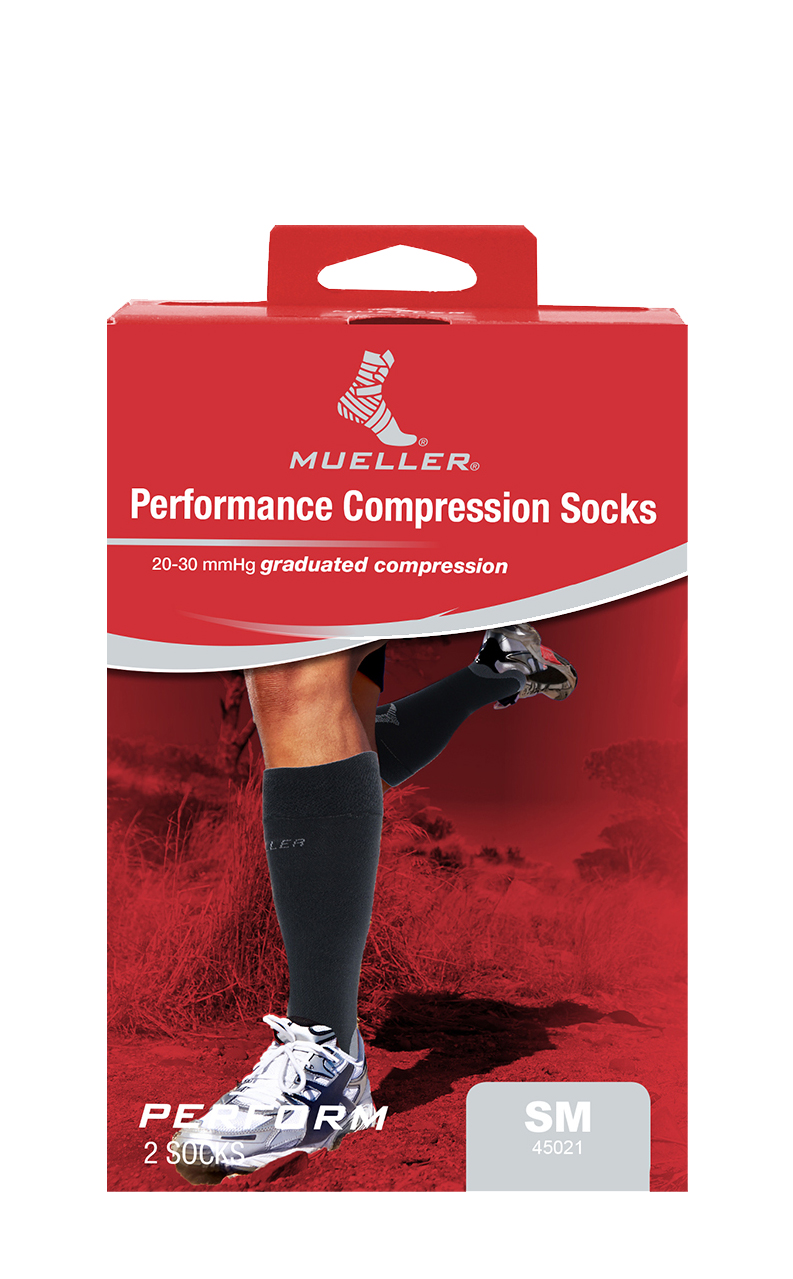MUELLER® GRADUATED COMPRESSION SOCKS PERFORMANCE BLACK XL
