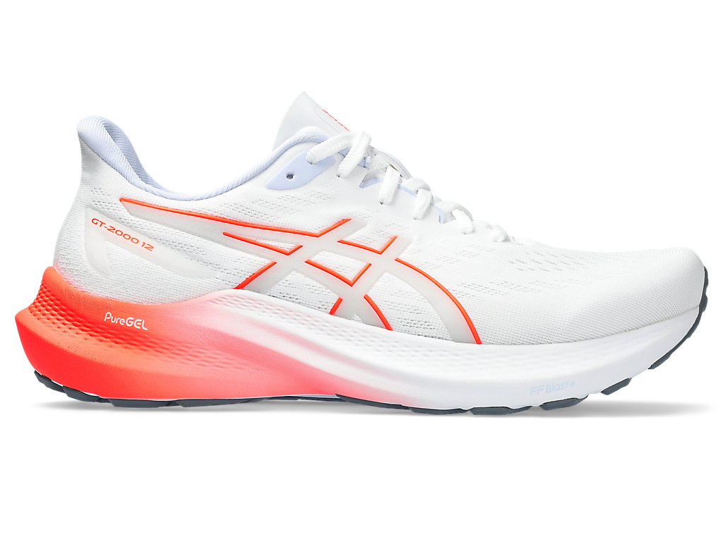 ASICS GT-2000 12, WHITE/SUNRISE RED, swatch