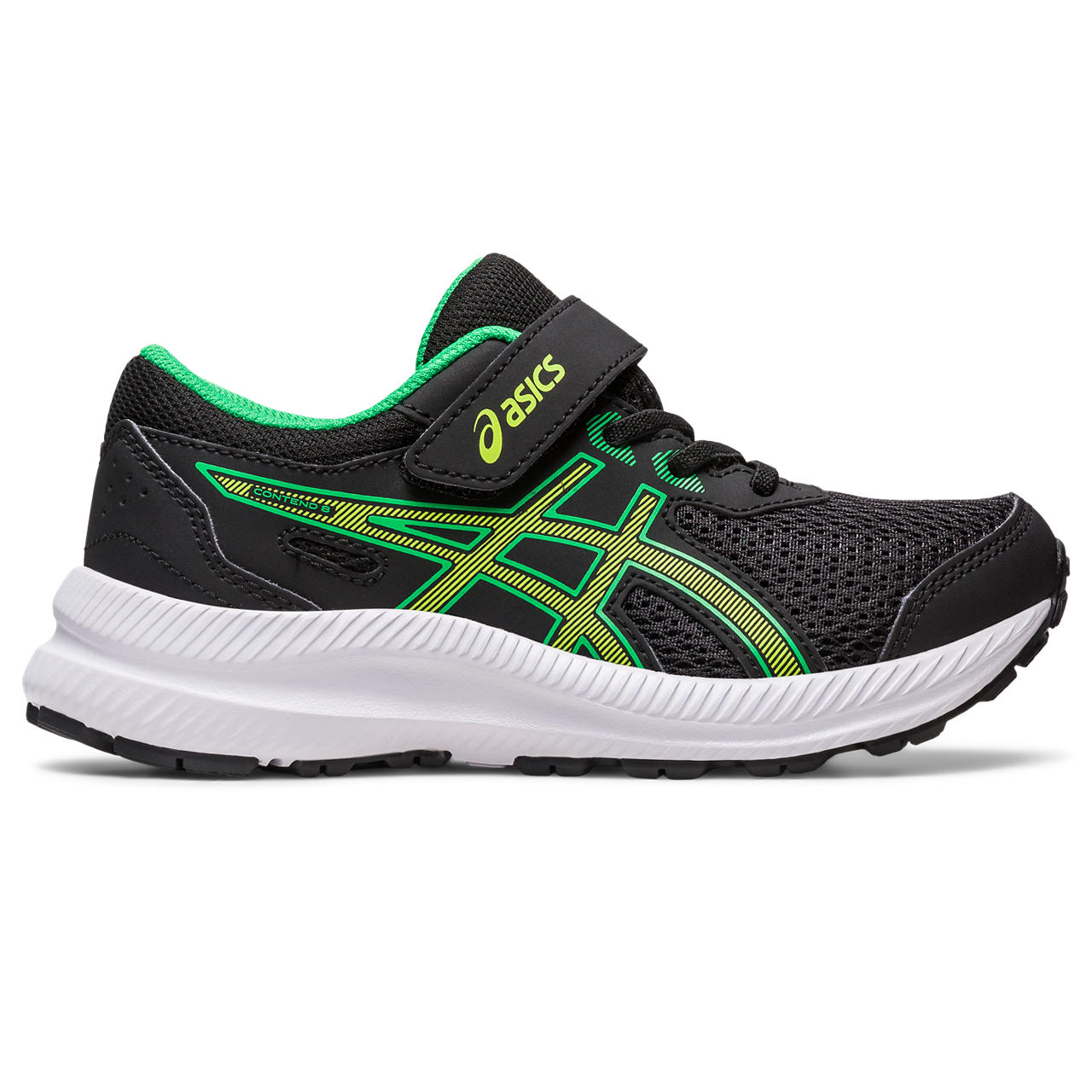 ASICS CONTEND 8 PS, BLACK/LIME ZEST, swatch